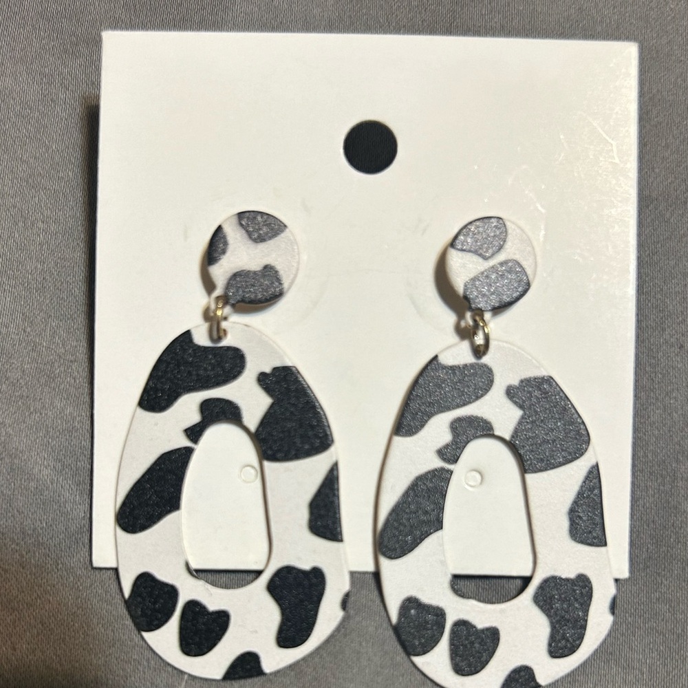 Cow print earrings